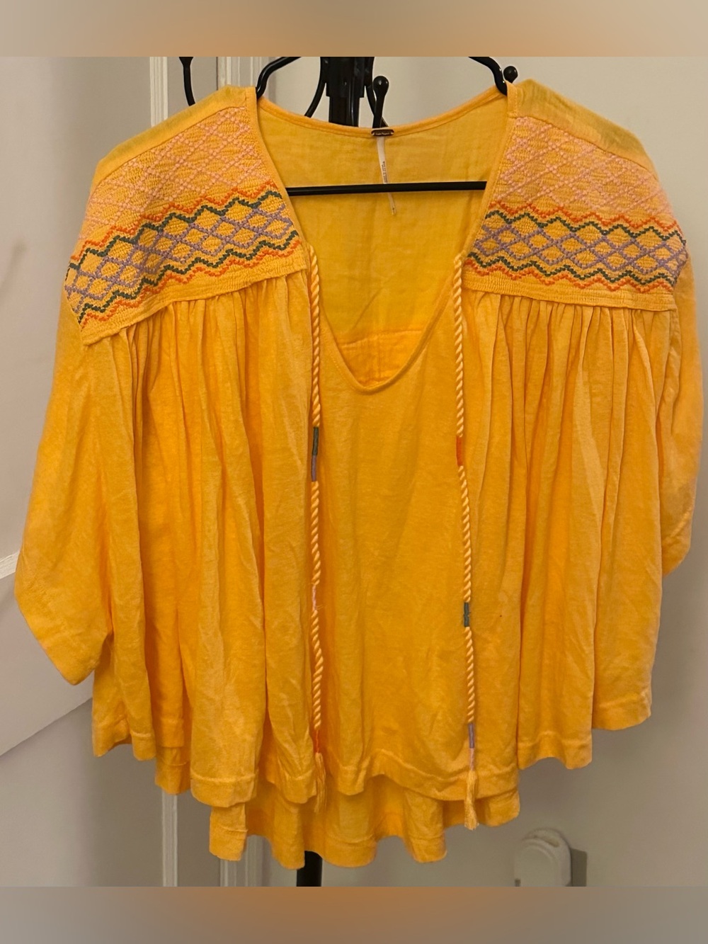Free People Orange Festival Top Size Large